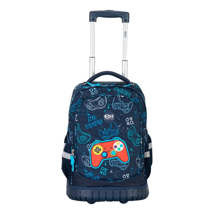 Mochila Escolar Elf 2026 2 Divisiones Azul con Carro Art.I6467B
